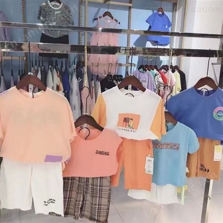 田果果2022韩版童装夏季短袖儿童T恤圆领 时尚品牌折扣童装批fa