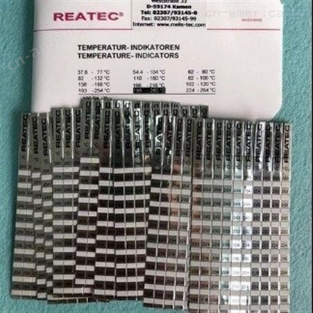 原装瑞士瑞泰克REATEC铝制测温纸 测温片 10条/张(199--260度)