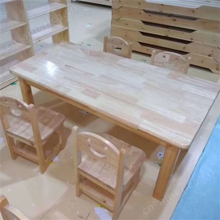 幼儿园实木长方形桌橡木宝宝学习家用桌椅套装木质儿童桌