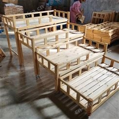 幼儿园床 实木儿童四层推拉床抽屉床带护栏 宝宝午睡床儿童家具