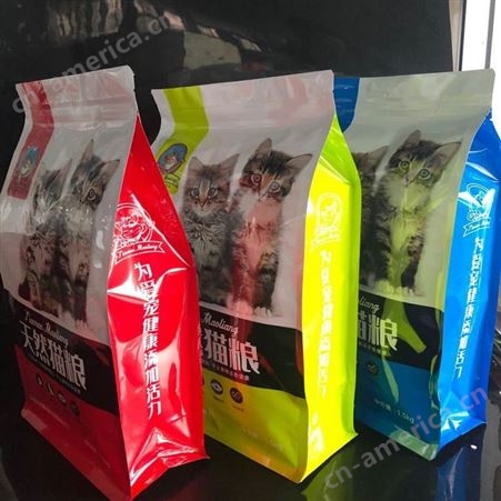 八边封拉链袋 猫粮袋 宠物食品包装袋1.5公斤装 厂家直供