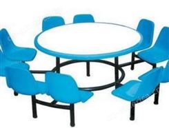 学生食堂员工不锈钢餐桌椅四人位玻璃钢连体快餐桌 教育设备