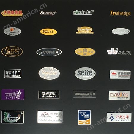 高光铝铭牌 家具商标金属标志木门茶几电视柜logo可定制天泽设计