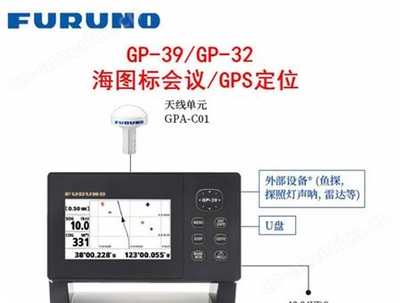 日本FURUNO古野GP-39海图标会仪 4.2英寸彩色卫星导航定位仪GP-32