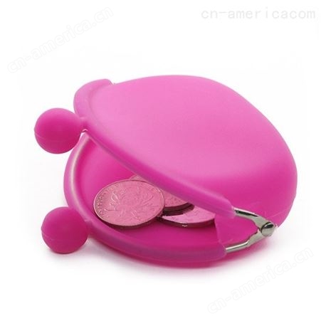儿童卡通便携式硅胶小钱包硅橡胶零钱包可爱粉色钥匙包包