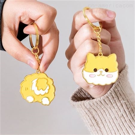 金属钥匙扣定制 创意礼品钥匙扣定做 卡通可爱猫咪钥匙扣挂件